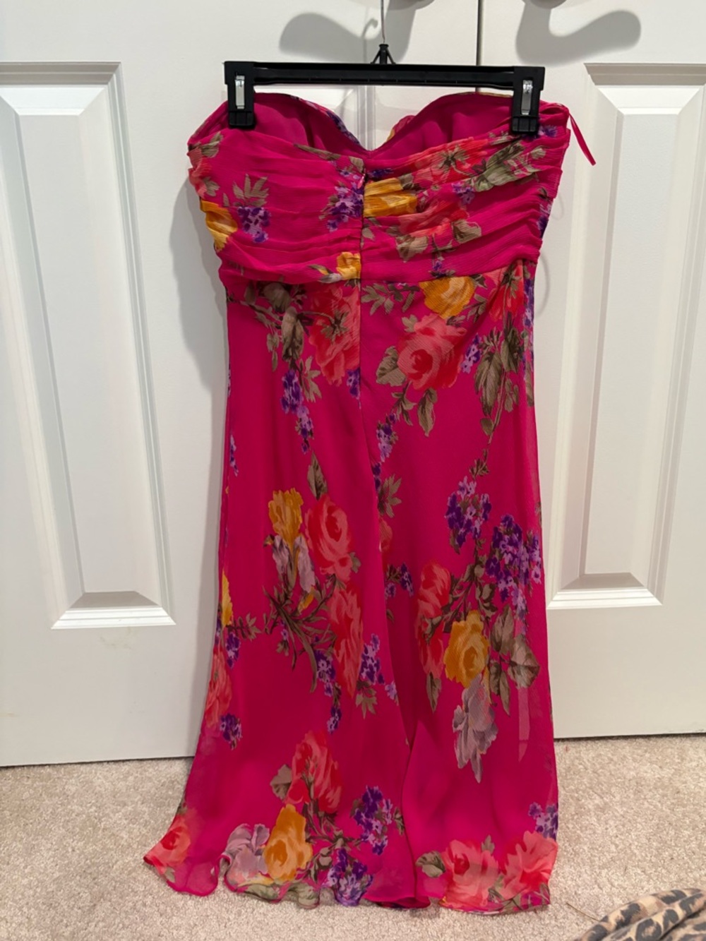 Vintage Silk Ralph Lauren Floral Dress Strapless size 6 - Picture 5 of 7